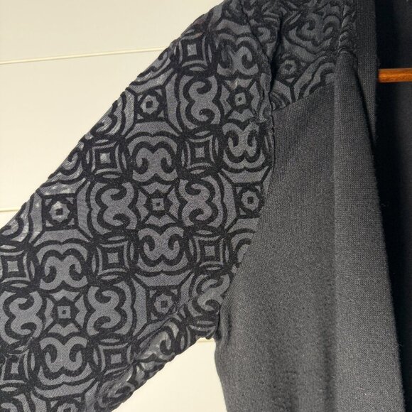 August Silk Lace Sheer Sweater Open Black Cardigan Sz Large - Picture 9 of 9